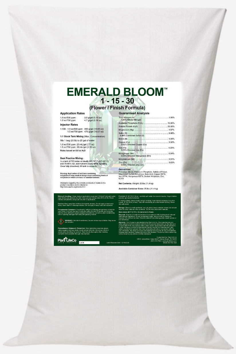 Emerald Bloom 1-15-30 Flower/Finish