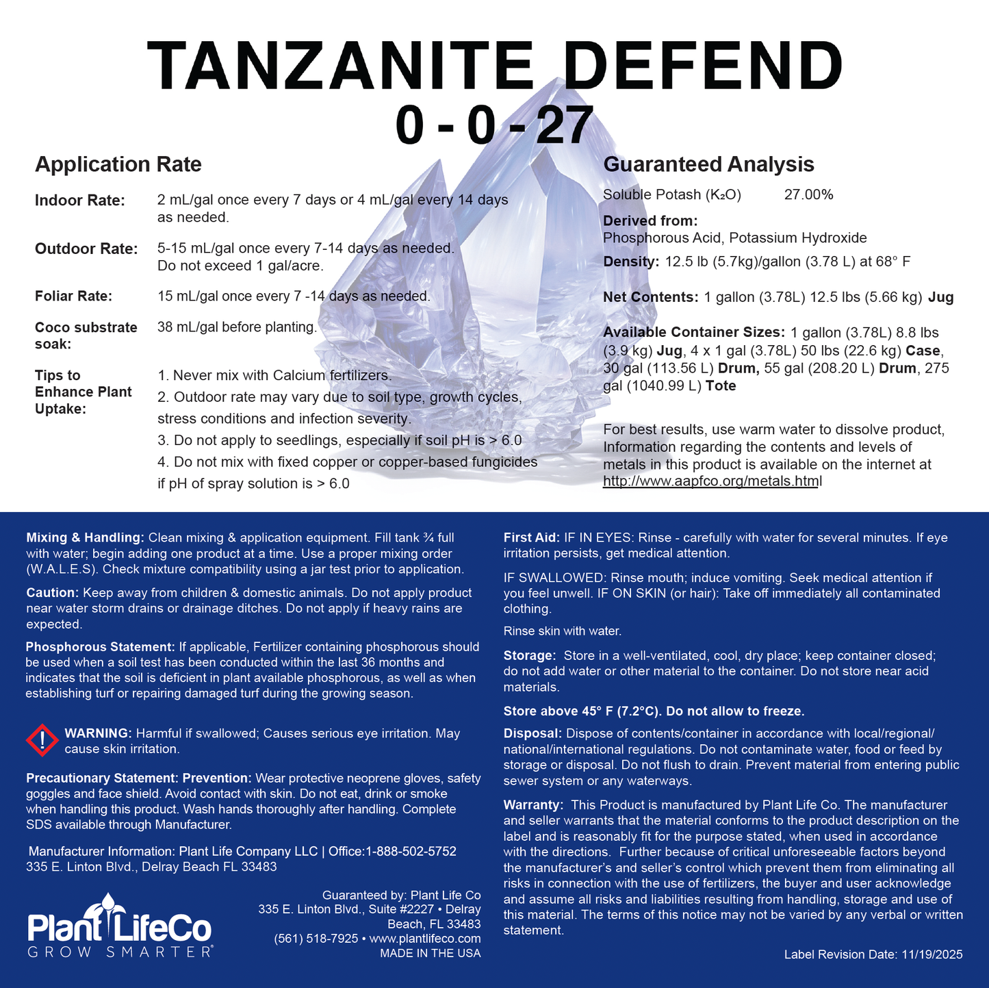 Tanzanite Defend 0-0-27